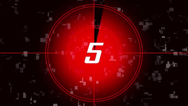 4k Ten Second Coundown Timer with Futuristic Colorful Glow Digital HUD interface. Ten  to Zero countdown Hi Tech modern digital effect element.