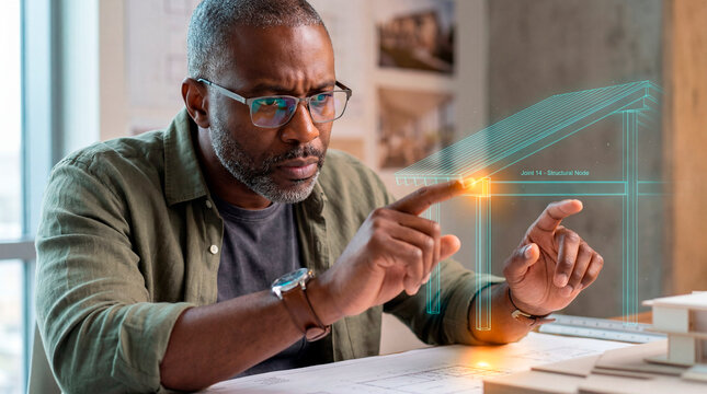 Attentive Architect Studying Holographic Building Model