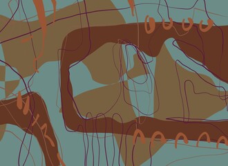 Abstract image for printing. Picture for modern interiors. The picture is painted by hand on a tablet. © neurostructure