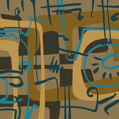 Abstract image for printing. Picture for modern interiors. The picture is painted by hand on a tablet. © neurostructure