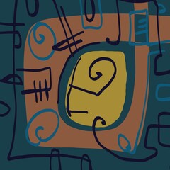 Abstract image for printing. Picture for modern interiors. The picture is painted by hand on a tablet. © neurostructure