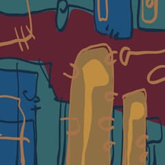 Abstract image for printing. Picture for modern interiors. The picture is painted by hand on a tablet. © neurostructure