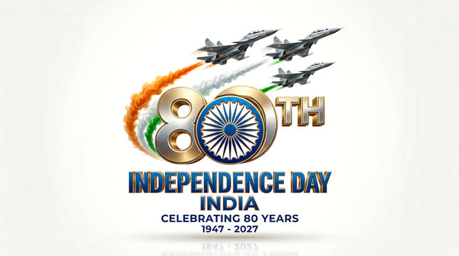 80th independence day india celebrating 80 years 19472027 with fighter jets