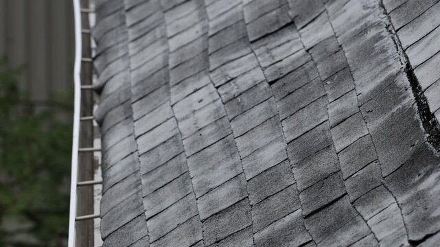 Une toiture de bardeaux durant une journ&eacute;e de pluie