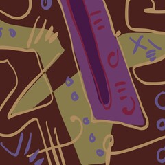 Abstract image for printing. Picture for modern interiors. The picture is painted by hand on a tablet. © neurostructure