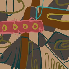 Abstract image for printing. Picture for modern interiors. The picture is painted by hand on a tablet. © neurostructure
