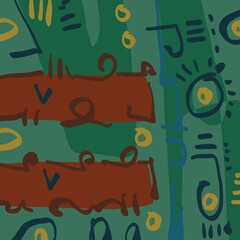 Abstract image for printing. Picture for modern interiors. The picture is painted by hand on a tablet. © neurostructure
