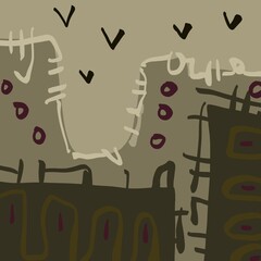 Abstract image for printing. Picture for modern interiors. The picture is painted by hand on a tablet. © neurostructure