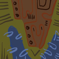 Abstract image for printing. Picture for modern interiors. The picture is painted by hand on a tablet. © neurostructure