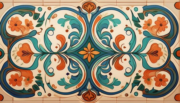 cute floral ceramic tile pattern