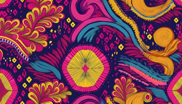 cute modern ethnic geometric seamless fabric pattern