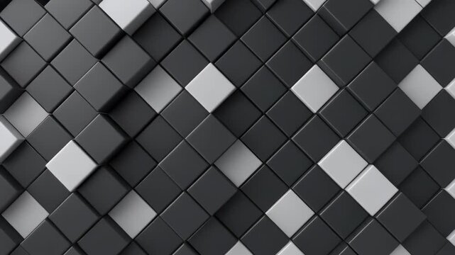 Abstract geometric pattern animation with shifting white squares