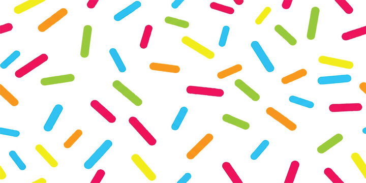 Colorful sugar sprinkles seamless pattern for celebration and cake decoration