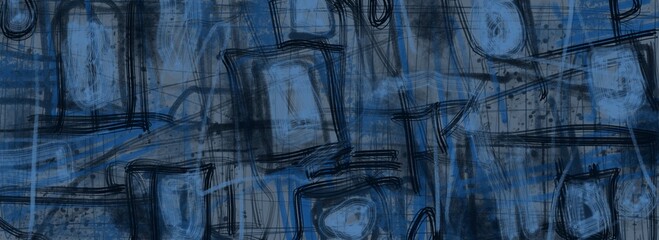 Abstract image for printing. Picture for modern interiors. The picture is painted by hand on a tablet. © neurostructure