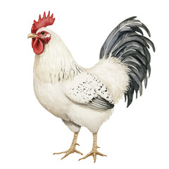 Rooster, delicate watercolor illustration vector with soft and elegant colors, isolated on a white background. © soltrex
