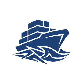 Ship Sailing on Ocean Waves.