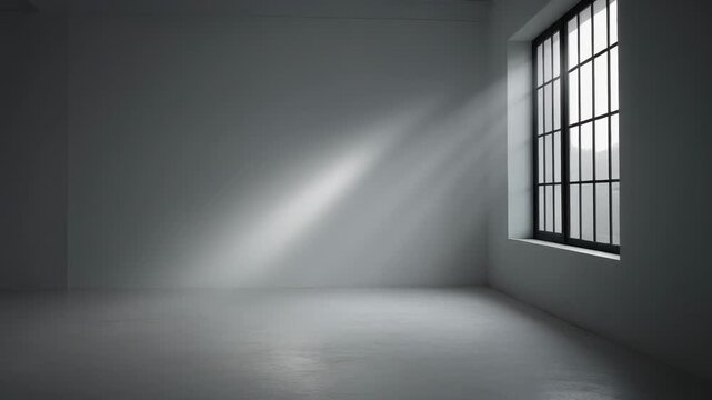 abstract light beam passing through window lattice