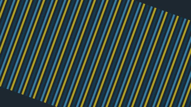 Abstract diagonal stripes motion background, dynamic blue and gold line pattern animation for modern digital and presentations