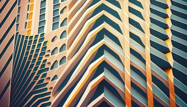 modern architecture pattern with geometric abstract repetition in facade structure creating minimal detail and contemporary architectural background design