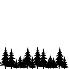 Silhouette of a coniferous forest © rana