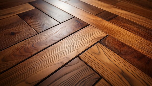 Close Up Of A Solid Parquet Made Of Oak Wood