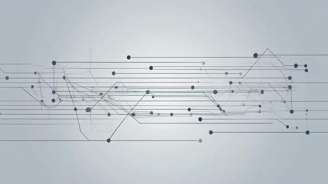 Abstract motion graphics with dynamic connecting lines and dots