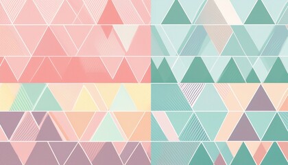 Obraz premium A Collection Of Seamless Abstract Triangles In Pastel Colors