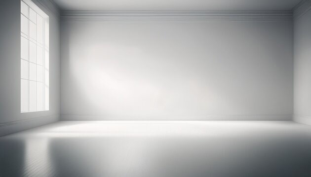 White Clean Empty Room D Background Wall And Floor Smooth Defocused Template Light Subtle Abstract Illustration