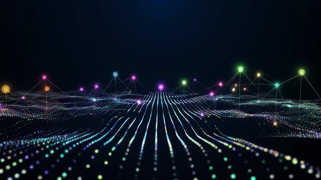 Abstract particle motion visualization in dark space