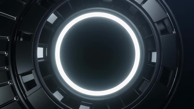 Abstract rotating spiral light patterns in dark environment