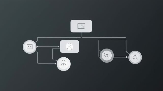 Animated line art animals walking in sequence storyboard