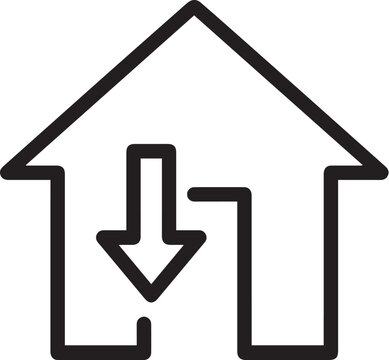 Home price decrease real estate icon
