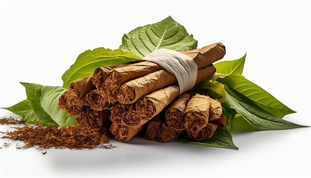 Bunch Of Tobacco Isolated On White Background