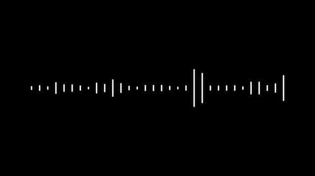 Modern white audio spectrum visualizer on black 4k background, abstract digital sound wave equalizer animation, seamless looping music visualizer, abstract music waveform, 4k video overlay.