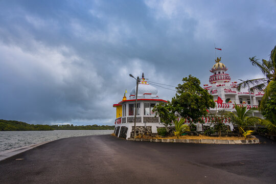 Temple Sagar Shiva &agrave; Poste de Flacq, Ile Maurice, Oc&eacute;an Indien, Afrique