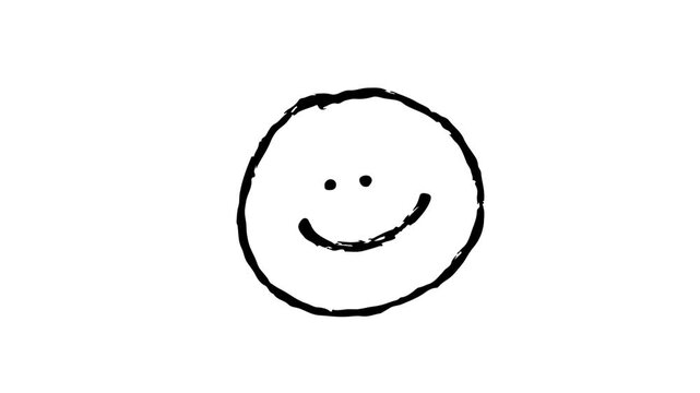 Grunge style textured smiley face loop animation, vector motion graphic