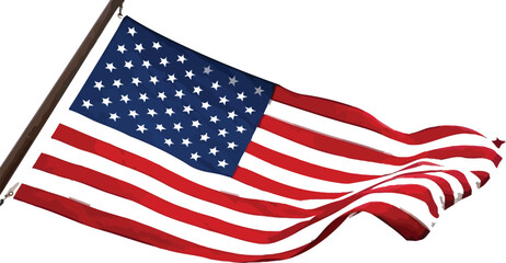 Fototapeta premium Happy labor day watercolor illustration with american flag patriotic holiday greeting