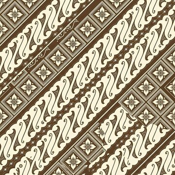 Classic beige and brown batik parang floral pattern.
