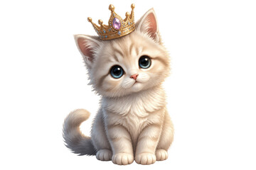 Fototapeta premium Fluffy kitten wearing jeweled crown