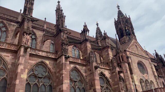 Cathedral in Freiburg im Breisgau Germany Freiburg Minster Gothic Architecture Exterior View
