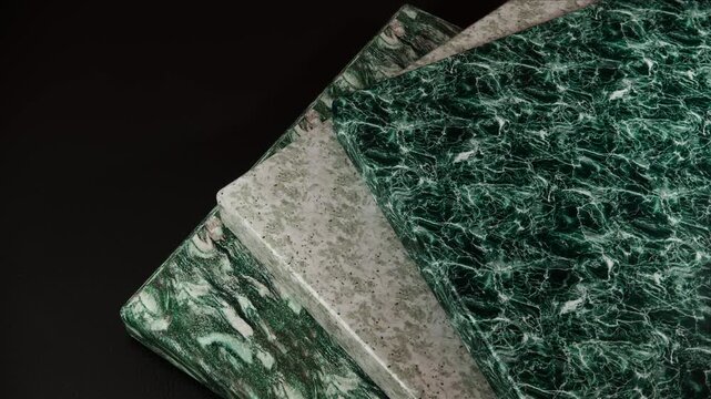 Luxury Green Marble Stone Slabs Stack, Natural Stone Texture Background, Premium Interior Design Material