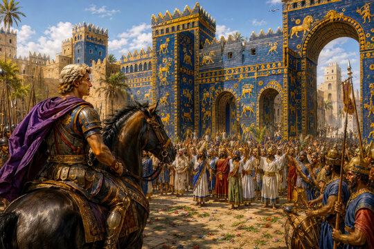 Entry into Babylon 331 BC &ndash; Alexander the Great Historical Infographic