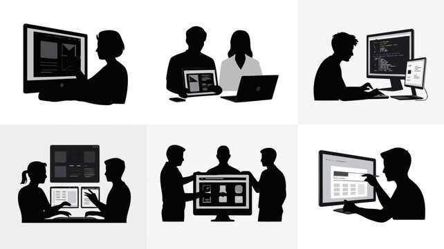 Web Development UI UX Design and Programming Flat Vector Illustration