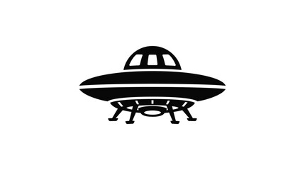 Ufo Silhouette On White Background Minimalist Spacecraft Design © Villain
