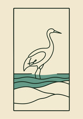 Obraz premium vector illustration of a heron