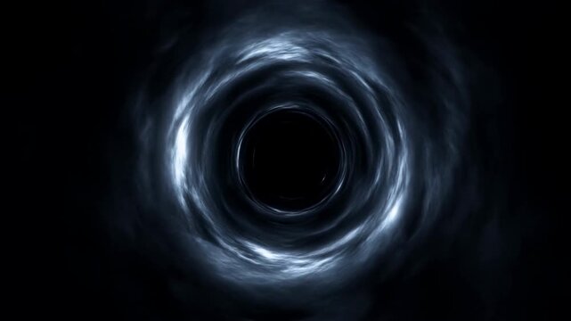Luminous smoky vortex ring intensifying into dense concentric portal against deep black void, glowing circular energy forming from mist and dark haze with dramatic symmetry