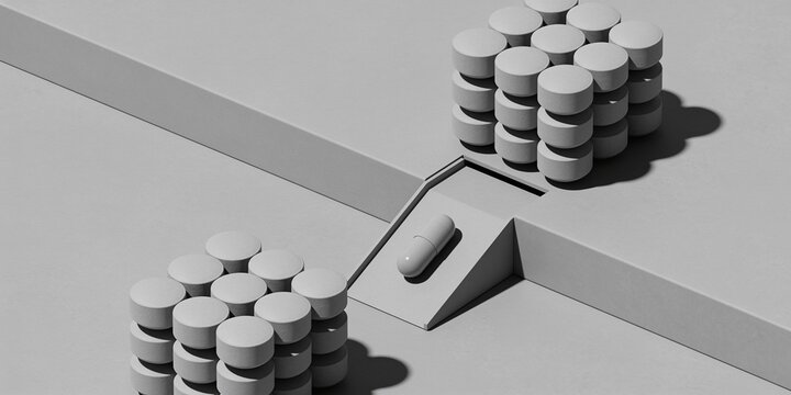 Business component alignment ramp with grouped geometric clusters and minimal graphite presentation header background