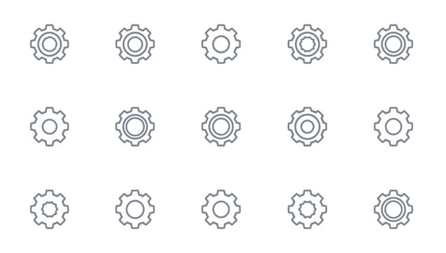 Black and white gear icons.