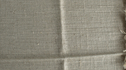 Fototapeta premium Gray fabric texture, wrinkled cloth background, seamless pattern, linen material