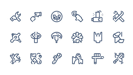 Fototapeta premium Collection of various tool icons.